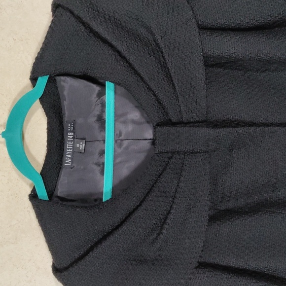 10W02 FINAL PRICE Lafayette 148 black virgin wool shawl collar blazer 10 - Picture 2 of 11